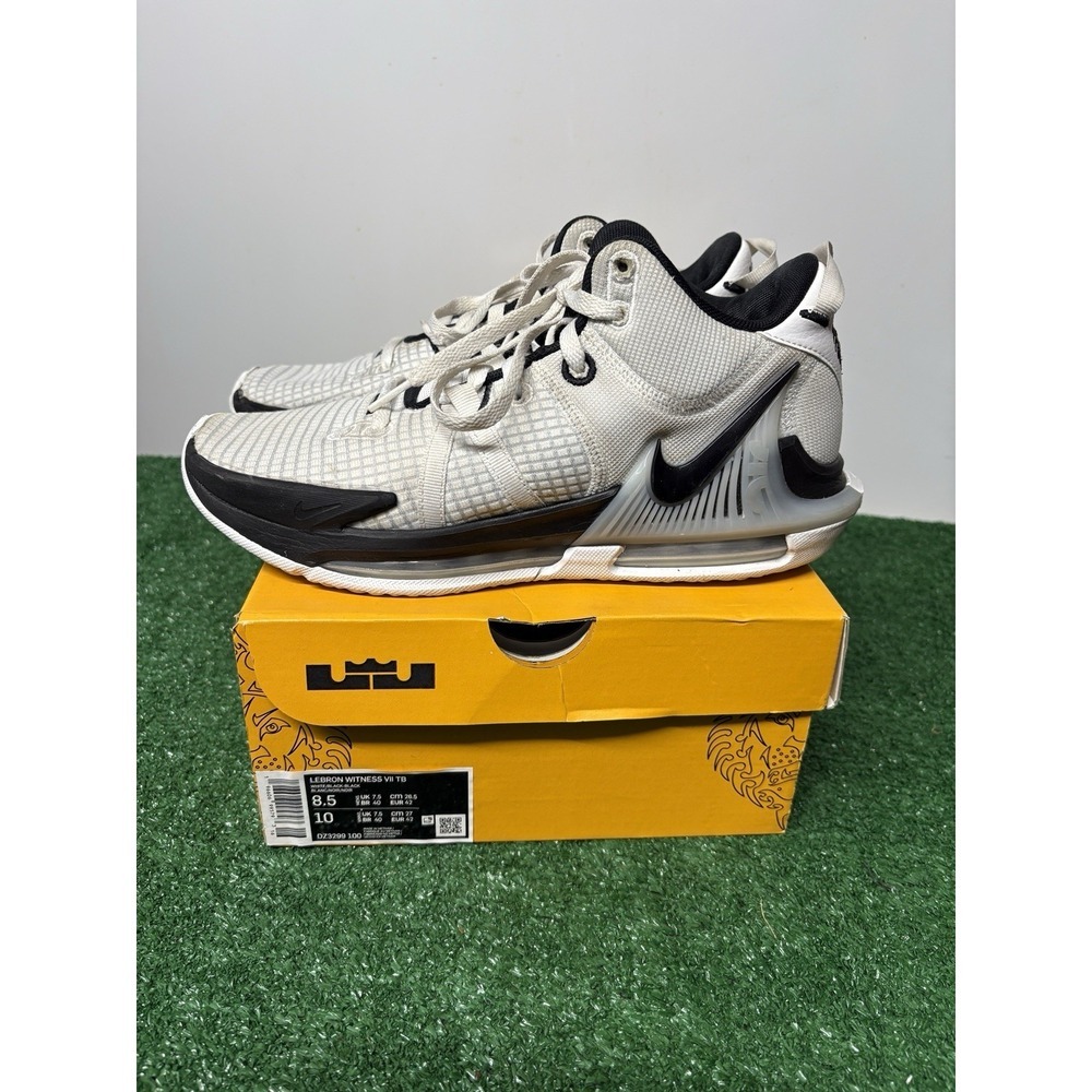 Nike LeBron Witness 7 TB Basketball Shoes White/Black Size 8.5 Men / 10 Women